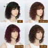 Peruki włosów kręcone bob z grzywką dla kobiet ludzki Remy Short Afro Out Glue Full Machine Allure 220722