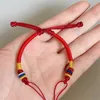 手織りのブレスレット半完成品はビーズの移動真珠の二重接続赤いロープの赤ちゃん子供と大人の手工芸品女性を着用することができます