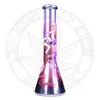 14 inches Smoke water pipe Hookah Gradient colors Luminous items Hand-printing Dab rig recyler 7mm thickness Oil rigs tobacco cool bongs Manufacturer