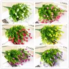 A Bunch of Artificial Eucalyptus Flower With Rosebud Potted Flower Arrangement Plastic Plant for Wedding Gardening Decoration
