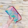 Bolsas de maquiagem holográfica à prova d'água Organizador de grande capacidade Iridescente Bolsa de armazenamento cosmético Bolsa de higieneiro transparente Bola de viagem portátil de lápis portátil