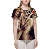 3DプリントスカルTシャツカジュアルスタイルメンズファッションOネックスプーフィングヒップホップショートスリーブTシャツ24