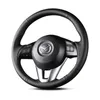 Housse de volant en cuir noir cousu main, pour Mazda onxela 2014 15 2017 atenza CX-4 CX-5