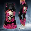 Tanques femininos Camis Skull Gunflower 3D em toda a tanque de tanques impressos Top combo Roupa Yoga Fitness Menor de verão para meninas