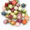 20Pcs Faux Autumn Rose Flower Head Simulation Round Oil Painting Rosa for Wedding Home Decorative Artificial Flowers