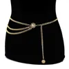 Mode luxe Designer marque métal chaîne ceinture pour femmes pièce d'or personnalité Hip Hop Style femme gland ceintures Ceinture 002