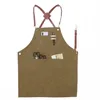 Coffee Tea Shop Apron Florist Barber Japanese Style Restaurant Bar Denim s Male Men And Women Print 220507