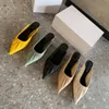 2022 top quality Women kitten heel Sandal Slide Platform pointed toe Outdoor Beach brand luxury design party office shoes