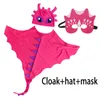 Halloween Party Toddler Dinosaur Costume Cloak Hat Masker Dress Up Clothes