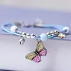 Individualità Carina Farfalla Smalto a Goccia Ciondolo Bracciale con ciondoli Intrecciati a mano Campane Bracciali Braccialetti per Donne Ragazza Regalo per Bambini