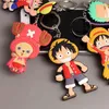 Keychains Pirate Wang Lufei Dubbelsidig miljöskydd Mjuk gummi Key Bag Pendant Cartoon Doll Boy Gift