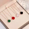 Clover Necklaces designer for women long chain trendy fashion lucky jewelry pendant white Green black Red shell rose gold chain necklace party gift stainless steel