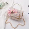 Mini Geldbörse für Kleinkind Mädchen Taschen Crossbody Niedliche Prinzessin Handtaschen Umhängetasche mit Pearl Bow Pailletten Kleines Mädchen DE259