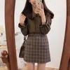 Skirts Spring Winter Mini Women Cute Sweet Girls Preppy Style Koran Japan Design Clothes High Wait Zipper Plaid Skirt VintageSkirts