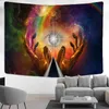 Psychedelische Handherzen Auge Teppich Wandbehang Hippie Tapiz Kunst Wohnheim Boho Hintergrund Stoff Home Decor J220804