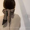 Retro brev leopard hårband Turban bandanas för kvinnor mode tryck båge-knut satin hårband tillbehör halsduk grossist aa220323