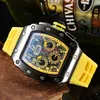 20223A Luxury Watch Sex-hands Quartz Chronograph Full Function Running Second Märke Tonneau Clock Cool Armbandsur Reloj Hombre