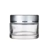 Empty Frosted Clear Glass Bottle Eye Cream Matte Silver Aluminum Screw Lid With PP Liner Cosmetic Packaging Cream Pot Container 5g 10g 20g 30g 50g Refillable Jars