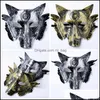 Party Masks Festive Supplies Home Garden Wolf Mask Halloween Masquerade Werewolf Kill Fl Facemask Adt Male And Female Wolfs Headmasquerade