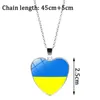 Collares colgantes de la bandera de la bandera de la bandera de la bandera de la bandera de ukraine collar ucraniano símbolo nacional de vidrio cabujón cadena de clavícula joya de regalo