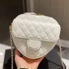 Designer Handbags Heart-shaped Square Fat Chain Bag Real Leather Women's Handbag Large-capacity Heart Shoulder Bags Top Quality Quilted Messenger Bag