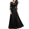 BORRUICE Summer Vintage Sexy Lace Women Party Abito lungo Elegante ricamato scava fuori chiffon Maxi es Lady Chic 220613