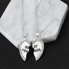 Bästa vänner två halvor hjärta hängsmycke halsband guld / silver mode symbol för vänskap gåvor för vän fest dekoration bbb15049