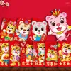 Confezione regalo 6 pezzi Buste rosse Simpatico cartone animato Tasche Tiger Year Lucky MoneyGift