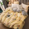 Zestawy pościelowe Zimowe dwustronne zagęszczone śnieg polarowy kołdra Cute Cartoon Baby Duvet Sofa Ket Ab Versebedding