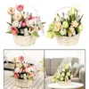 장식 꽃 화환 대나무 바구니와 인공 꽃다발 테이블에 대 한 가짜 장식 홈 사무실 결혼식