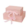 Partihandel 2 Size Luxury Foldbar Gift Box White Black Magnet Styid Box For Clothing Underwear Hair Packaging LX4798