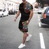 Survêtements pour hommes Survêtement d'été pour hommes Casual Ensemble de survêtement élégant 2 pièces T-shirt Shorts Costume Mode Outfit Vêtements surdimensionnés Str