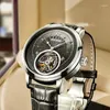 Bilek saatleri erkek mekanik otantik tourbillon 2022 Hollow Real Tourbillonwristwatches Hollwatcheswrristwatches izle