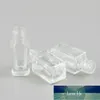 30pcs/lot 3ml 4ml Square Clear Glass Vials Bottle With Brush Cap Small Nail Polish Bottle for Nail Gel Liquid Oil