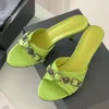 Novos chinelos de verão redondos femininos de fivela de fivela retro sapatos de lady sapatos altos sapatos quentes de metal decorativo de pé aberto