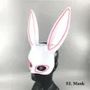 Karneval EL Draht Bunny Maske Masque Masquerade Led Kaninchen Nachtclub Weibliche Für Geburtstag Hochzeit Party 220715