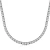 Collier de luxe en diamant de tennis de créateur, bijoux en argent sterling 925, chaîne de glace, fête, 5A, zircone cubique, ras du cou, Ne1974779