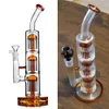 Narguilé en verre bleu avec Matrix Tire Perc Bras Arbre Percolateur Bong Recycleur de conduites d'eau Fab Egg Oil Dab Rig Bubbler Fumer Ice Catcher Accessoire