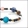 Beaded Strands Bracelets Jewelry Galaxy Solar System Bracelet Universe Nine Planets Natural Stone Stars Earth Moon Fashion Drop Delivery 20