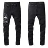 Mentins d'été 40 jeans off-offs populaires Hiphop Zipper Hole lavé Jean Am Pant Men Vêtements de créateurs Cool Guy Denim Man Broidy Biker Pantal