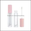 Förpackning av flaskor Office School Business Industrial Circar Frosted Lipgloss Tube Plastic Stam Tom Clear Lip Gloss Lipstick LipGlaze Contai