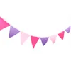 Party Decoration 1pcs 2.8M Wedding Non Woven Fabric Pink Purple Pennant Girl Baby Birthday Banners Home Decor Hanging Flags