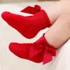 Bebek çorap kızlar yay prenses elbise çorap fırfır nefes alabilen falbala bahar yaz Avrupalı ​​İspanyol çocuk çorap