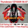 ヤマハのボディワークYZF1000R Thunderace YZF 1000R 1000 R 96-07ボディ8NO.1 YZF-1000R 96 97 98 99 00 01 02 07 YZF1000-R 1996 2003 2004 2005 2006 2007フェアリングシルバーブラックブラック