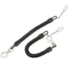 Keychains 10st Black Coil Springs Keychain COLTONE Snap Hook Holder Driveble Cord Key Chain HolderkeyChains Fier22