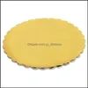 Baking Pastry Tools Bakeware Kitchen Dining Bar Home Garden 10Pcs Thickening Cake Paper Tray Gold Round D Dhhfz