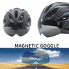 Caschi da moto Bicicletta regolabile per adulti con occhiali magnetici rimovibili Bici leggera