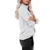 Hoodies للنساء من النوع الثقيل الخريف شتاء النساء قميصات الكنغر من الجيب الصلب ملون سحاب الوقوف طوق طويل الأكمام السيدات TOP