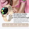 Nowa Lady Inteligentne Opaski Okrągłe Ekran 66 Sztuk Cystal Kamienie Kobiet Moda SmartWatch Sportowy Fitness Tracker HR BP Monitorowanie Smart Watch