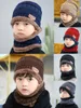 Boinas slimbelle outono inverno lã chapéu de lenço de lenço infantil pescoço mais quente pai-filho da moda de roupas respiráveis ​​acessórios de lã de lâmpada